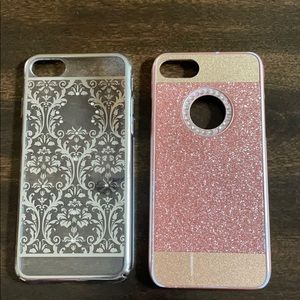 Two cases for iPhone 7, one w/ Swarovski crystals.